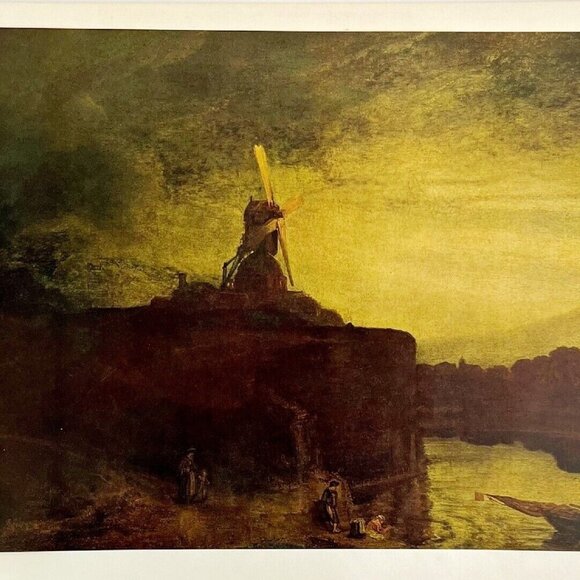 The Mill Rembrandt Landscape Master of Light Color Plate Art Print 1939 LGADCP - Picture 2 of 3